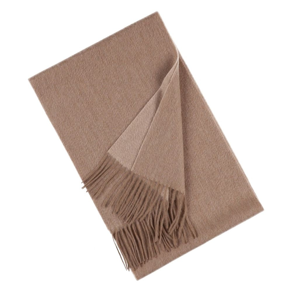 Ensfarvet beige cashmere halstørklæde til kvinder Paris (3)