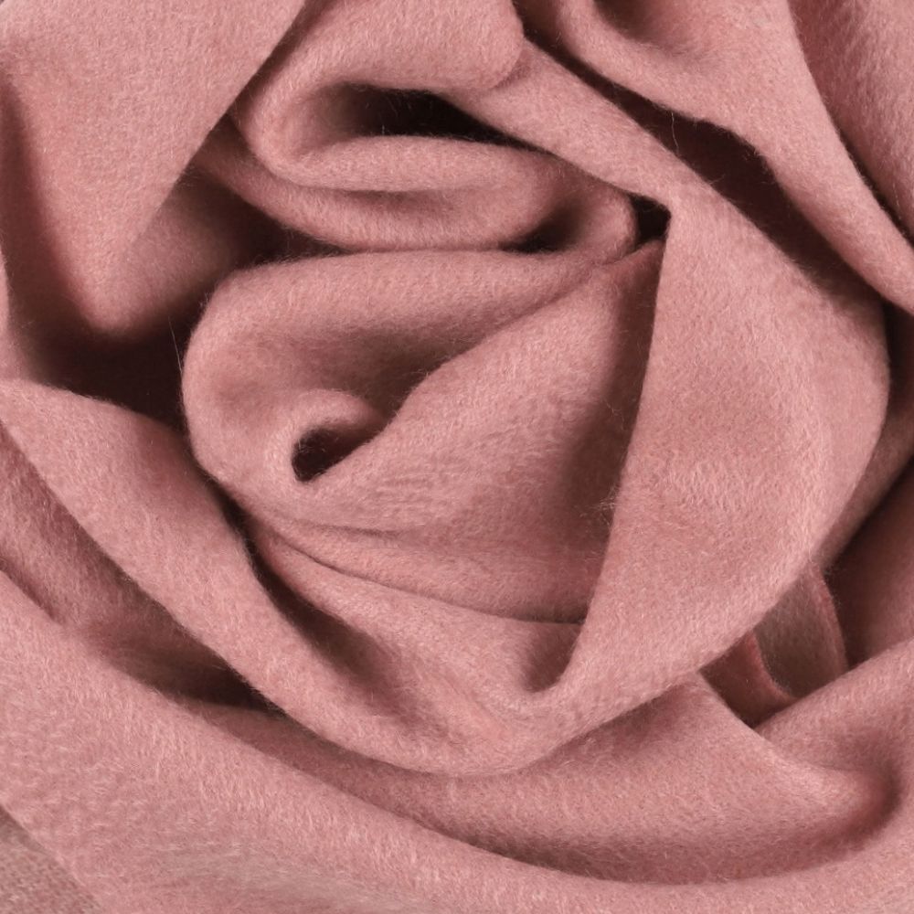 Ensfarvet pudderrosa cashmere halstørklæde til kvinder Paris (2)