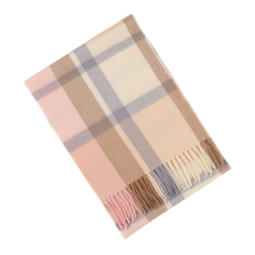 Ternet halstørklæde i 100 % uld, beige – London (6)